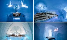 ICEHOTEL的艺术套房，那是千里冰封、万里雪飘的北国风光